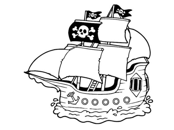 coloriage bateau pirate