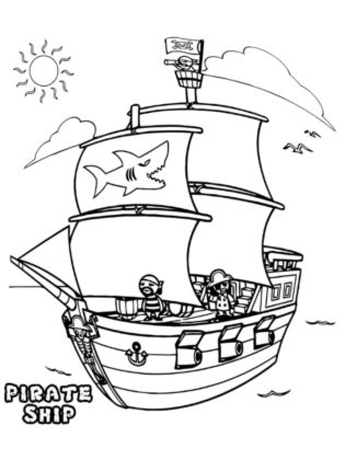 coloriage bateau pirate