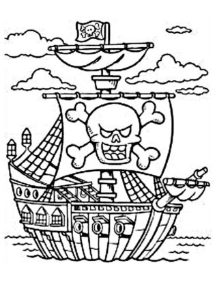 coloriage bateau pirate