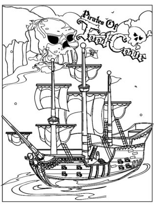 coloriage bateau pirate