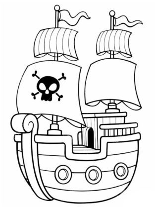 coloriage bateau pirate