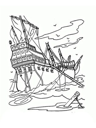 coloriage bateau pirate