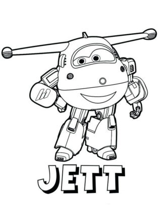 coloriage super wings jet