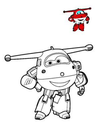 coloriage super wings jet