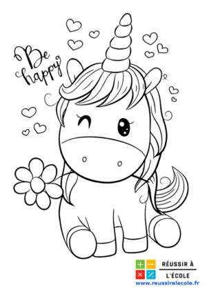 imprimer coloriage licorne