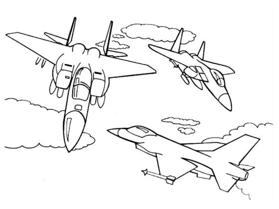 coloriage avion militaire