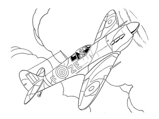 coloriage avion militaire