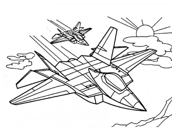 coloriage avion militaire