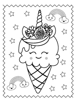 coloriage glace kawaii