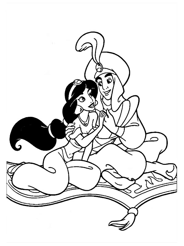 Coloriage Disney Adulte Aladdin - télécharger et imprimer gratuit