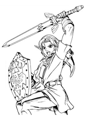 coloriage link breath of the wild