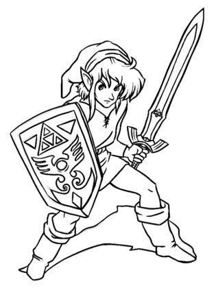 coloriage link zelda