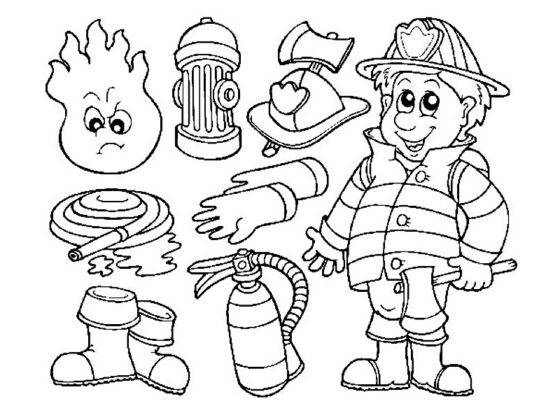 coloriage pompier maternelle