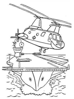 coloriage porte avion