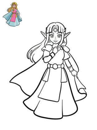 coloriage zelda breath of the wild