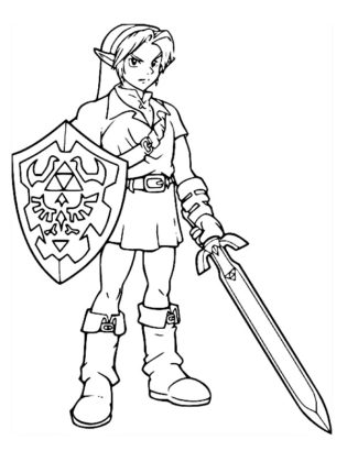 coloriage zelda breath of the wild link