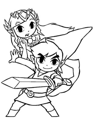 coloriage zelda breath of the wild link