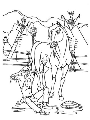 coloriage cheval spirit