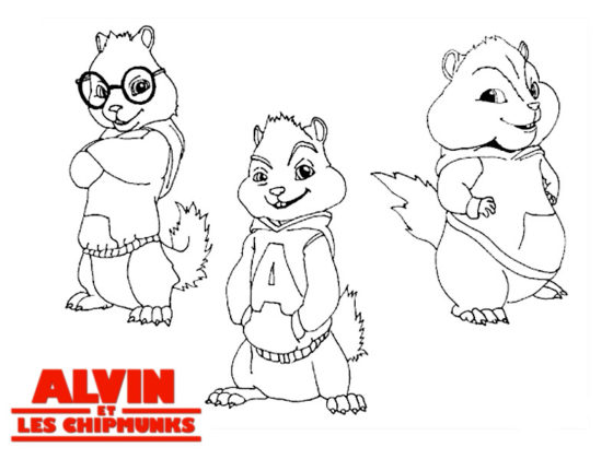 coloriage alvin et les chipmunks à imprimer