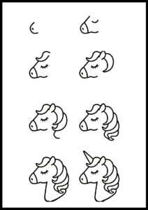 dessin facile a faire licorne