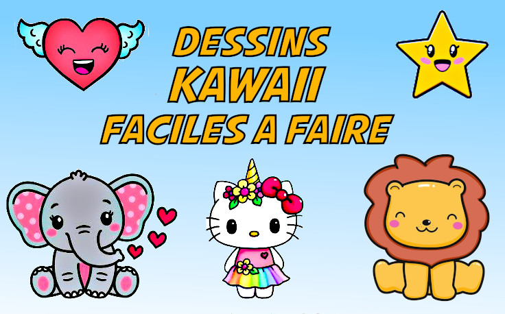 dessiner de jolies illustrations de nourriture kawaii, d'animaux, d'objets