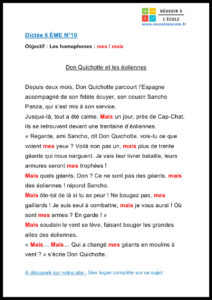 dictée 6ème pdf