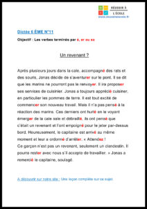 dictée 6ème pdf