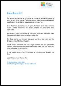 dictée brevet 2017