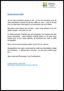 dictee brevet 2020