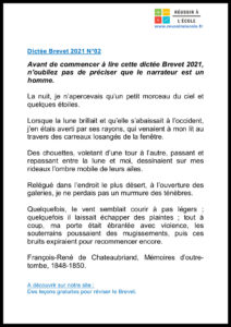 dictee brevet 2021