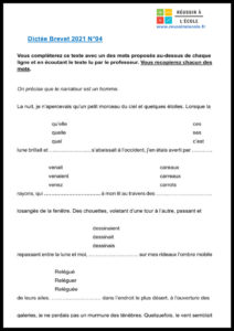 dictee brevet 2021