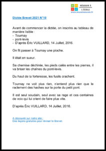 dictee brevet 2021 pdf