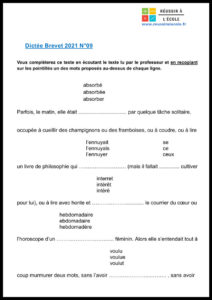 dictee brevet 2021 pdf