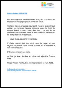 dictee brevet blanc 2021