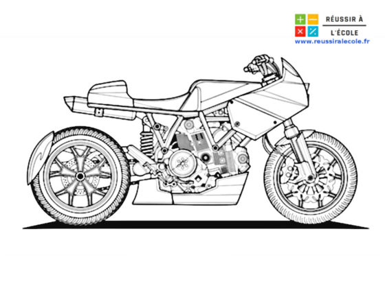 coloriage moto de course