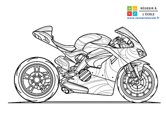 coloriage moto de course