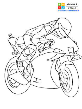 coloriage moto de course