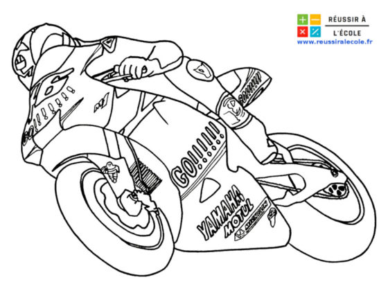 coloriage moto de course