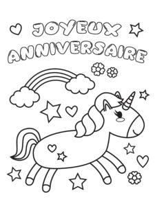 Coloriage anniversaire 4 ans 