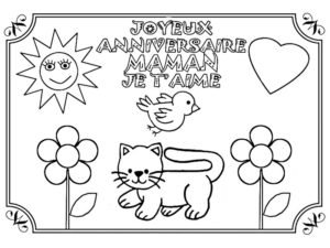 coloriage anniversaire maman