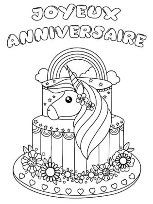 coloriage anniversaire maman