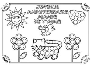 coloriage anniversaire mamie