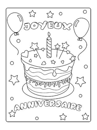 coloriage gateau anniversaire