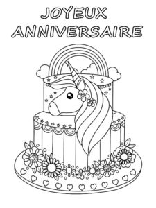 coloriage gateau anniversaire