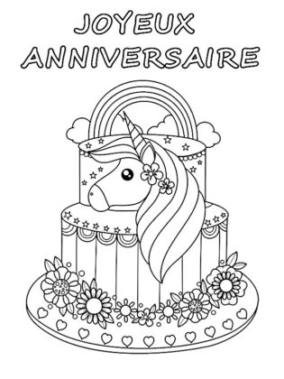 coloriage gateau anniversaire