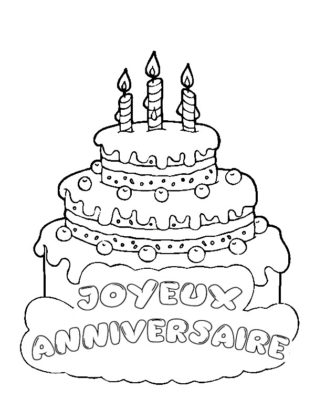 coloriage gateau anniversaire