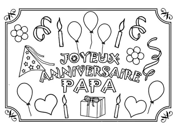 coloriage joyeux anniversaire papa