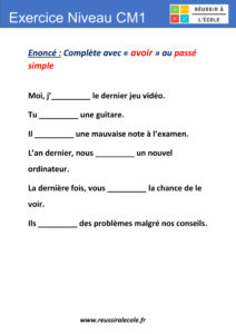 exercice conjugaison cm1