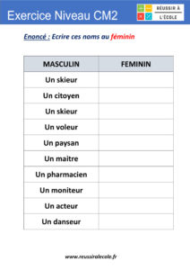 exercice de francais cm2