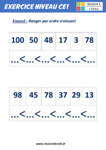 exercice de math ce1